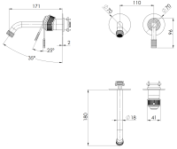 Смеситель для раковины Remer Atelier AL15PWBBG, золото брашированное AL15PWBBG