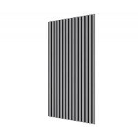 Акустическая стеновая панель, черный войлок, 1200х600х21мм, рейки МДФ, шпон дуб ардженто светло-серый