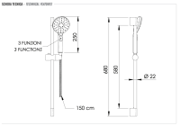 Душевая стойка с ручным душем и шлангом Remer 315L318MP 315L318MP