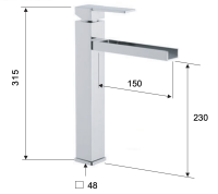Смеситель для раковины Remer Qubika Cascata QC11L QC11L