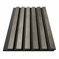 Комплект акуст.панелей, черный войлок, 600х300х19мм, рейки ЭКОПОЛИМЕР, платина матовая/2шт.