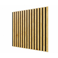 Акустические стеновые панели, 600х600 мм, войлок, рейки МДФ, дуб медный