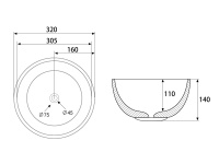 Раковина накладная ABBER Bequem AC2106MG серая матовая