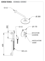 Комплект: Душевая система Remer X Style X09S01EC20 X09S01EC20