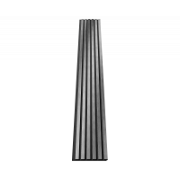 Комплект акуст.панелей, черный войлок, 3000х300х19мм, рейки ЭКОПОЛИМЕР хром матовый/2шт.