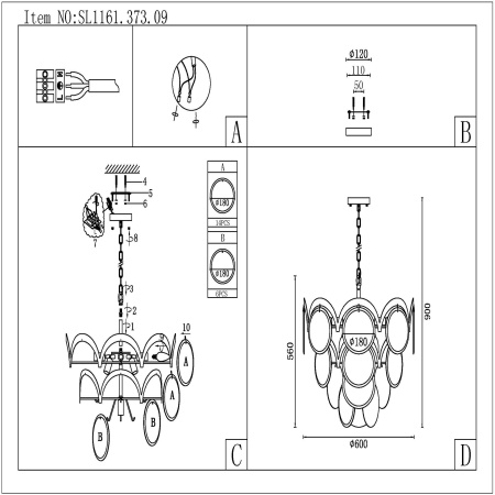 Люстра подвесная ST-Luce FAZIA SL1161.373.09