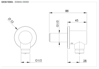 Шланговое подключение для душа Remer INOX SS309, нержавеющая сталь SS309