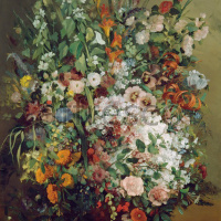 Картина: Courbet Gustave, Bouquet of Flowers in a Vase