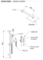 Комплект: Душевая система Remer Absolute AU09S01O20 AU09S01O20