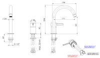 Смеситель для раковины Remer Metrica MC57NO, черный матовый MC57NO