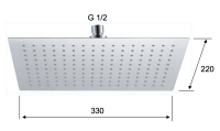 Верхний душ с шарнирным соединением 33x22 см Remer 357UFRX 357UFRX