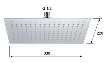 Верхний душ с шарнирным соединением 33x22 см Remer 357UFRX 357UFRX