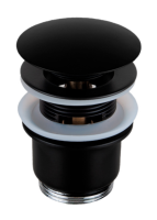 Донный клапан с переливом 1”1/4 Remer 905CC2114NO, черный матовый 905CC2114NO