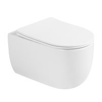 Унитаз ABBER Bequem AC1104TMW подвесной белый матовый, безободковый, смыв торнадо