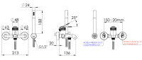 Смеситель для ванны Remer Atelier AL02BG, золото брашированное AL02BG