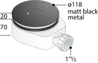 Сифон для душевого поддона OMP Tea Aloha 6261.086.6.X, черный матовый 6261.086.6.X