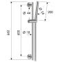 Душевая стойка с ручным душем и шлангом Remer INOX SS317M317MM, нержавеющая сталь SS317M317MM