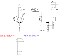 Гигиенический душ со смесителем Remer X Style X61PWDO, золото глянцевое X61PWDO