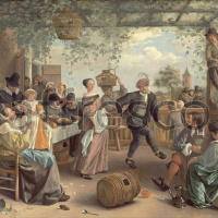 Картина: Ян Стен, Танцующая пара