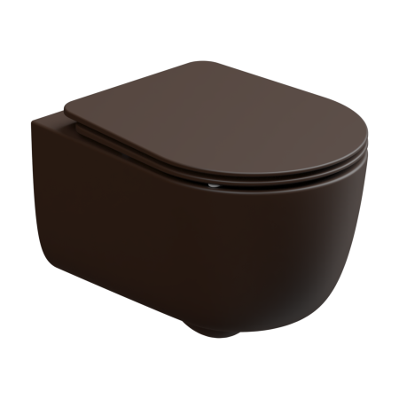 Чаша подвесного унитаза со смывом Smart Clean GSG Ceramic Design Hit! HIWCSO035, Cacao Matt HIWCSO035