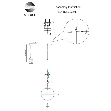 Подвесной светильник ST Luce ARBE SL1157.303.01