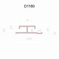 Декаро Профиль соединительный D1180 (21,51х6,4х3000мм) серебро