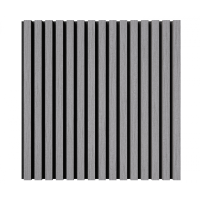 Акустическая стеновая панель, черный войлок, 600х600х21мм, рейки МДФ, шпон дуб ардженто светло-серый