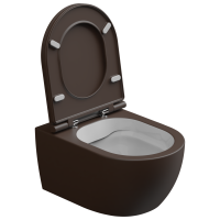 Чаша подвесного унитаза биколор GSG Ceramic Design Like LKWCSOBI000/035, White/Cacao Matt LKWCSOBI000/035