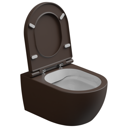 Чаша подвесного унитаза биколор GSG Ceramic Design Like LKWCSOBI000/035, White/Cacao Matt LKWCSOBI000/035