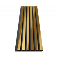 Комплект акустических панелей, черный войлок, 1200х300х19мм, рейки ЭКОПОЛИМЕР, желтое золото/2шт.