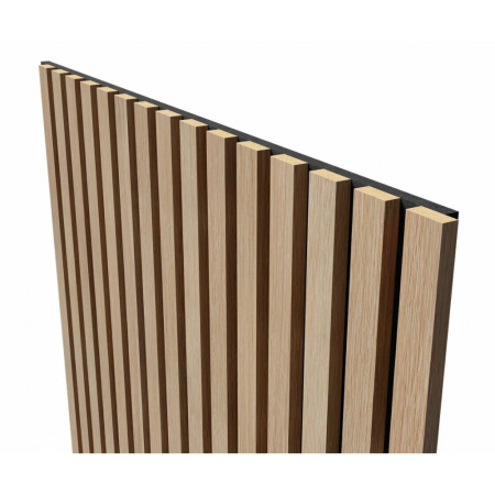 Акустические стеновые панели, 1200х600 мм, войлок, рейки МДФ, ясень тирамису