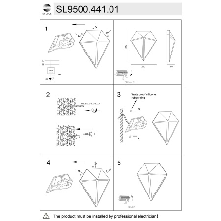 Светильник уличный настенный ST LUCE CUBISMO  SL9500.441.01