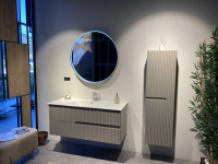 Зеркало ORKA Moonlight 90x90 c LED подсветкой, бежевый матовый