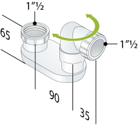 Сифон для слива-перелива 1"1/2 OMP Tea 290.007.6 290.007.6