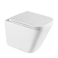 Унитаз ABBER Rechteck AC1219TC подвесной белый, безободковый, смыв торнадо, с закрытым дном