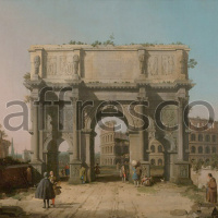 Картина: Джованни Антонио Каналь, Вид на арку Константина с Колизеем