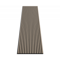 Акустическая стеновая панель, черный войлок, 2750х600х21мм, рейки МДФ, шпон дуб латте бежевый