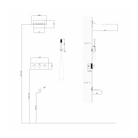 Душевая система ABBER Wasser Kreis AF8150G скрытого монтажа с изливом, термостат, золото матовое