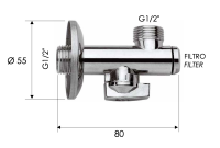 Запорный вентиль с фильтром 1/2*1/2 Remer 1231212 1231212