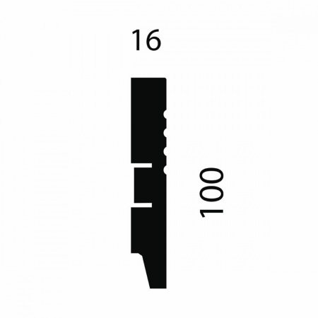 Плинтус AP08 под покраску, белый, 100x16x2400 мм, МДФ 