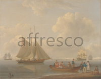 Картина: William Anderson, A Wherry Taking Passengers out to Two Anchored Packets