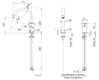 Смеситель для раковины Remer Element ET57BO, белый матовый ET57BO