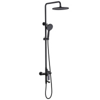 Душевая стойка ABBER Weiss Insel AF8016BL с изливом, черный матовый