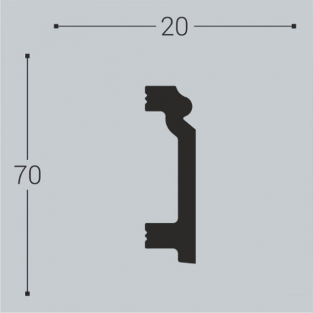 Напольный плинтус Bello Deco П7 70-20 из XPS Polymer
