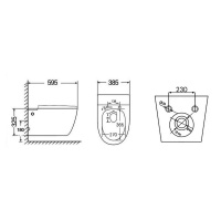Комплект ABBER подвесной унитаз Bequem AC1107P белый с импульсным смывом с инсталляцией AC0101P
