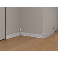 Плинтус алюминиевый LACONISTIQ Adhesive 80мм Белый матовый RAL9016. (80*10*2500мм)