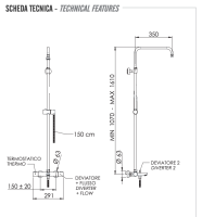 Душевая система термостатическая с изливом Remer Elegance EQ34ASSDVO, латунь состаренная EQ34ASSDVO