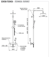 Душевая система термостатическая Remer EQ32A8CPSD20 EQ32A8CPSD20