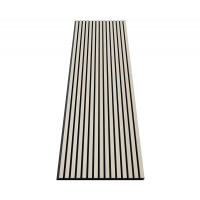 Акустическая стеновая панель, черный войлок, 2750х600х21мм, рейки МДФ, шпон дуб клер светлый