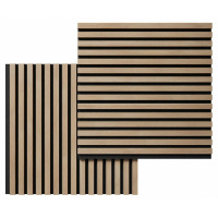 Акустические стеновые панели, 600х600 мм, войлок, рейки МДФ, ясень тирамису